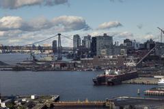 View of Brooklyn Navy Yards and Williamsburg Bridge