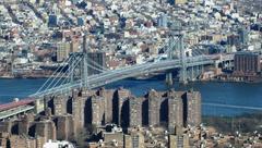 view of Williamsburg Bridge from One World Observatory