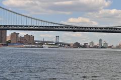 Manhattan and Williamsburg Bridges from East River