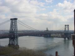 Williamsburg Bridge spanning over the East River in New York City