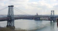 Williamsburg Bridge spanning over the East River in New York City