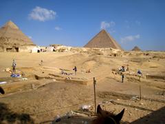 Archaeologists working at an excavation site in Egypt