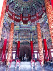 Throne dais inside the Hall of Prayer for Good Harvests at the Temple of Heaven Park in Beijing