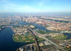 Randalls and Wards Islands and the Triborough Bridge from above