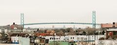 Ambassador Bridge connecting Detroit, USA, and Windsor, Canada