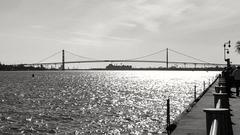 Ambassador Bridge connecting Detroit, Michigan and Windsor, Ontario