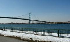 Ambassador Bridge connecting Canada and USA