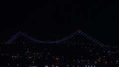 Detroit MI Ambassador Bridge at night