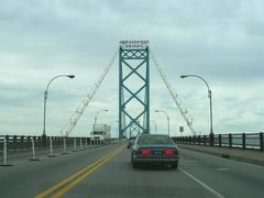 Ambassador Bridge connecting Detroit and Windsor