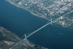 Ambassador Bridge connecting Detroit and Windsor