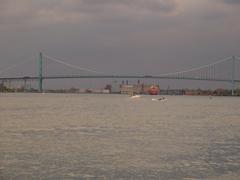 Ambassador Bridge connecting Detroit and Windsor