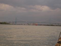 Ambassador Bridge connecting Detroit, Michigan, and Windsor, Ontario