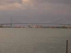 Ambassador Bridge connecting Detroit, Michigan, USA, and Windsor, Ontario, Canada