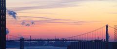 Ambassador Bridge during sunset