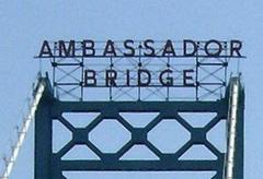 Ambassador Bridge sign