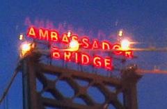 Ambassador Bridge sign