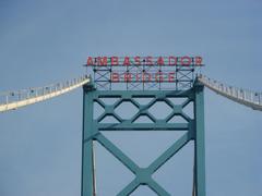 Ambassador Bridge spanning over water