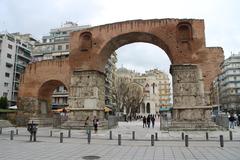 Arch of Galerius in Thessaloniki under a clear sky