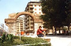 Roman triumphal arch Galerius in Thessaloniki commemorating victory over Persians