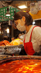 Gwangjang Market at night with vibrant street food stalls