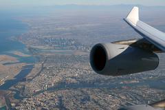 aerial view of large parts of the UAE including Dubai, Sharjah, Ajman, Umm al Quwain, and Ras al Khaimah