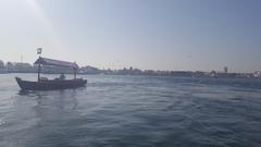 Traditional Abra crossing Dubai Creek in Dubai, United Arab Emirates