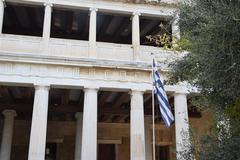 view of the Agora of Athens in Greece