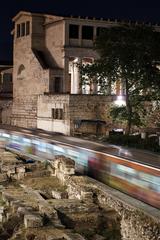 Night view of the Ancient Agora of Athens