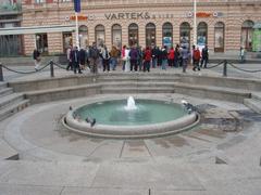 A panoramic view of Trg bana Josipa Jelačića in Zagreb, Croatia