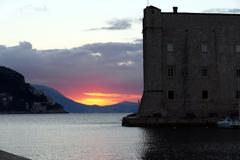 Sunrise over Dubrovnik on January 2, 2017