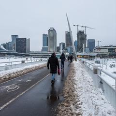 Baltasis Tiltas in Vilnius during December