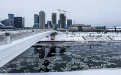 White Bridge in Vilnius during December