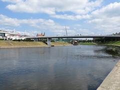 Baltasis tiltas pedestrian bridge in Vilnius crossing the Neris River