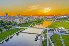 White Bridge over Neris River in Vilnius