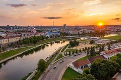 Neris River flowing through Vilnius