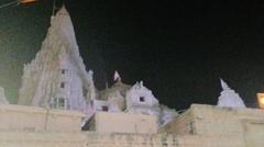 Dwarkadhish Temple at night in Dwarka, Gujarat