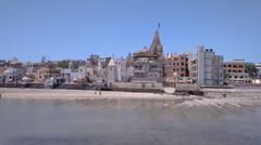 Dwarikadhish Temple and Gomati River in Dwarka, Gujarat