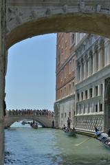 Gondolas on the backside of the Doge's Palace in Venice