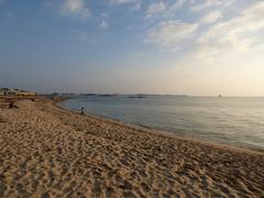 a serene beach with turquoise waters and white sand in Port Louis