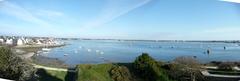 panoramic view of Petite Mer de Gâvres from Port-Louis orientation table