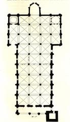 Woodcut illustration of San Martino Cathedral in Lucca floor plan