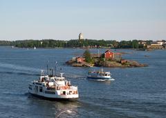 Boats and Ryssänsaari Island in front of Suomenlinna