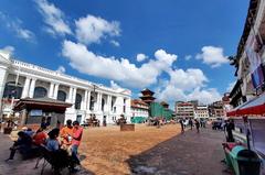 Basantapur Durbar Square buildings and Gaddi Baitak in Kathmandu post-earthquake reconstruction