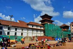 Basantapur Durbar in Kathmandu with reconstructed historical buildings and palaces