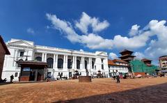 Basantapur Durbar Square palatial complex in Kathmandu, Nepal after restoration