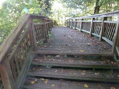 wooden bridge in the Roman Garden