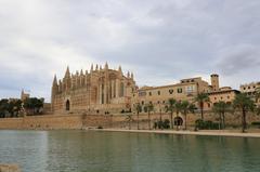 Catedral-Basílica de Santa María in Palma de Mallorca, a Gothic-style church by the bay