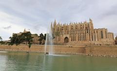 Catedral-Basílica de Santa María in Palma de Mallorca with gothic architecture by the bay