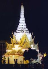 City pillar shrine of Bangkok illuminated at night