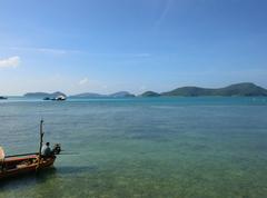 Cape Panwa Phuket sea and boat 2014